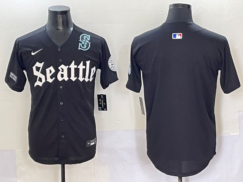 Men 2025 Seattle Mariners Blank black Five generations Joint Name Nike MLB Jersey style 5